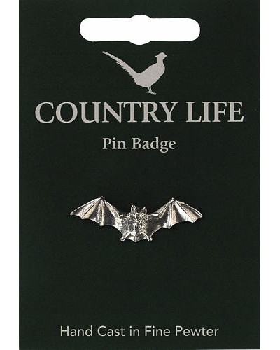 Country Life Bat Pin Badge - Pewter