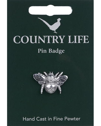 Country Life Bee Pin Badge - Pewter