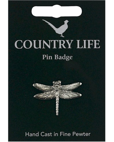 Country Life Dragonfly Pin Badge - Pewter