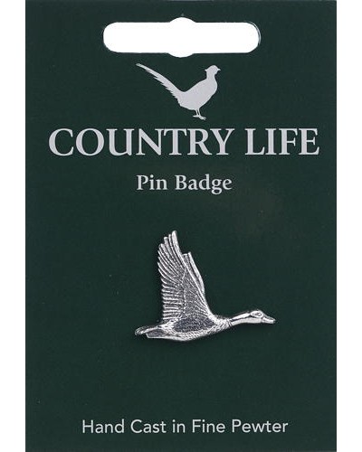 Country Life Duck Pin Badge - Pewter