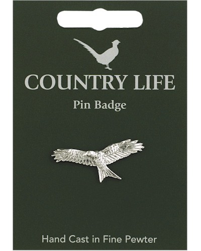 Country Life Red Kite Pin Badge - Pewter