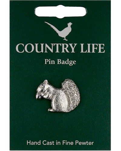 Country Life Squirrel Pin Badge - Pewter