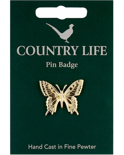 Country Life Swallowtail Pin Badge - Gold Plated