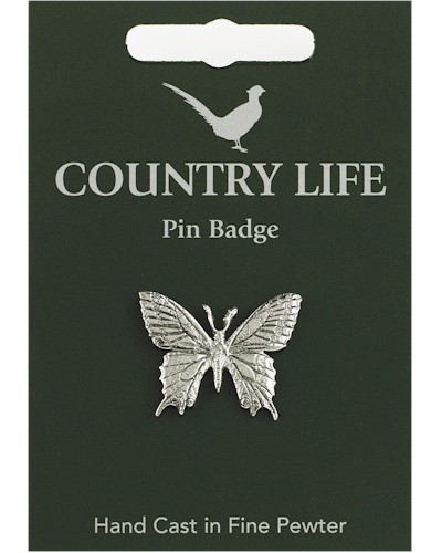 Country Life Swallowtail Pin Badge - Pewter