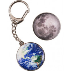 Earth & Moon 3D Double Sided Key-Ring