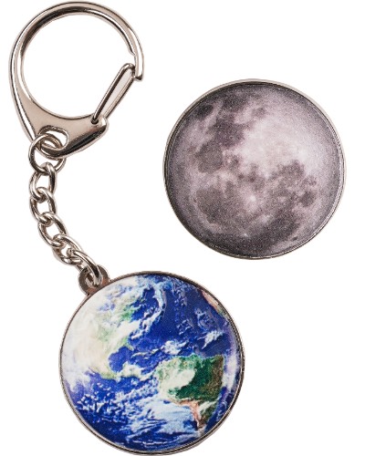 Earth & Moon 3D Double Sided Key-Ring