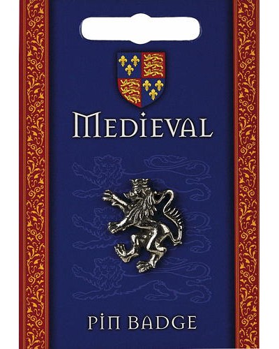 Heraldic Lion Pin Badge - Pewter