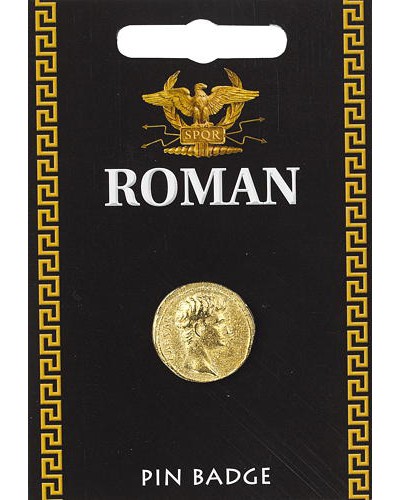 Roman Gold Coin Pin Badge - Gold Plated