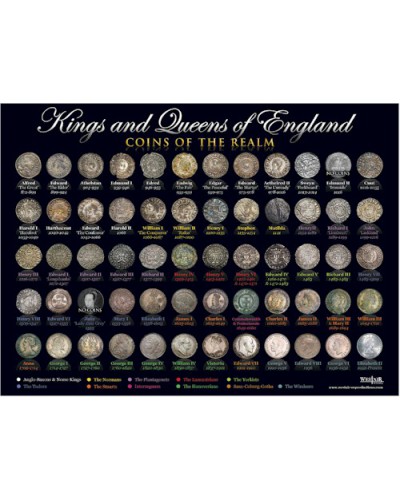 Kings and Queens Coin Poster - A3