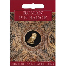 Roman Owl Pin Badge - Gold Plated