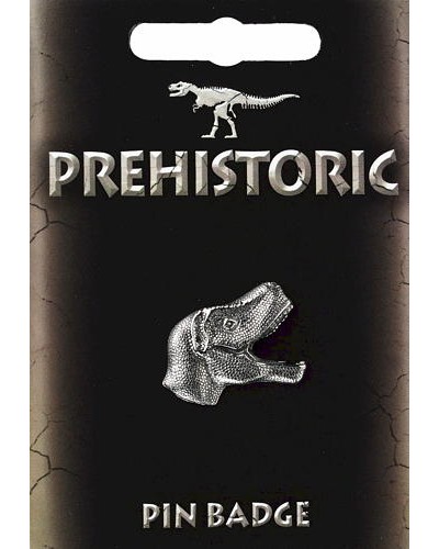 T-Rex Head Pin Badge - Pewter