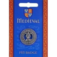 St Edward in Disc Pilgrim Pin Badge - Pewter