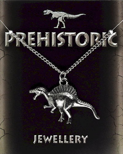 Spinosaurus Pendant on Chain - Pewter