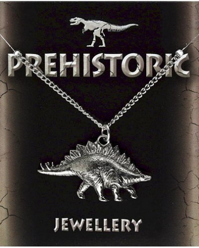 Stegosaurus Pendant on Chain - Pewter