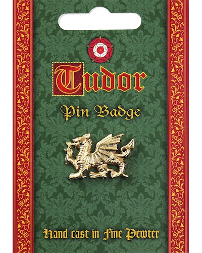 Tudor Dragon Pin Badge - Gold Plated