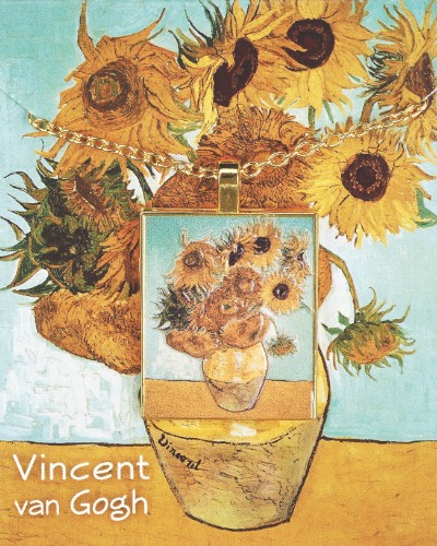 Van Gogh 3D Sunflower Pendant on Chain