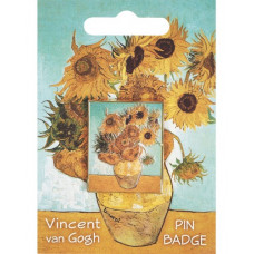 Van Gogh 3D Sunflowers Pin Badge