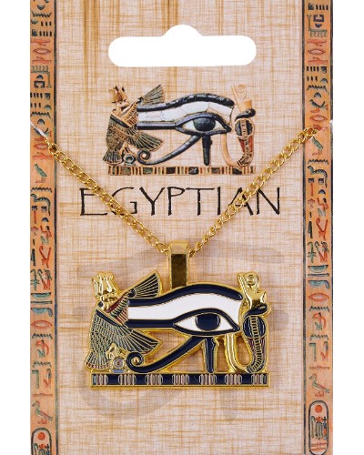 Wadjet Eye Enamel Pendant on Chain