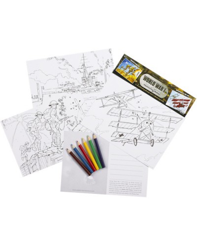 World War I Educational Colouring Postcards